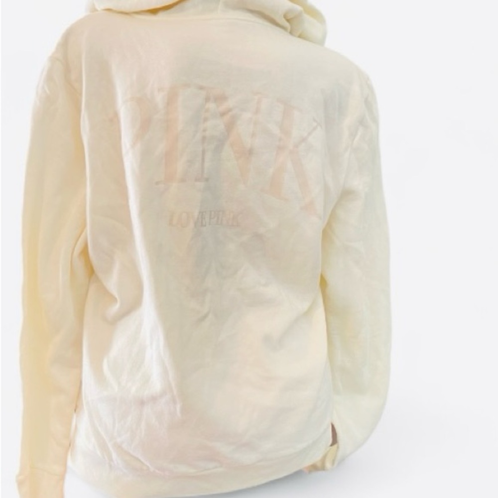 PINK Victoria's Secret Cream Hoodie New with tags xl - Picture 4 of 10